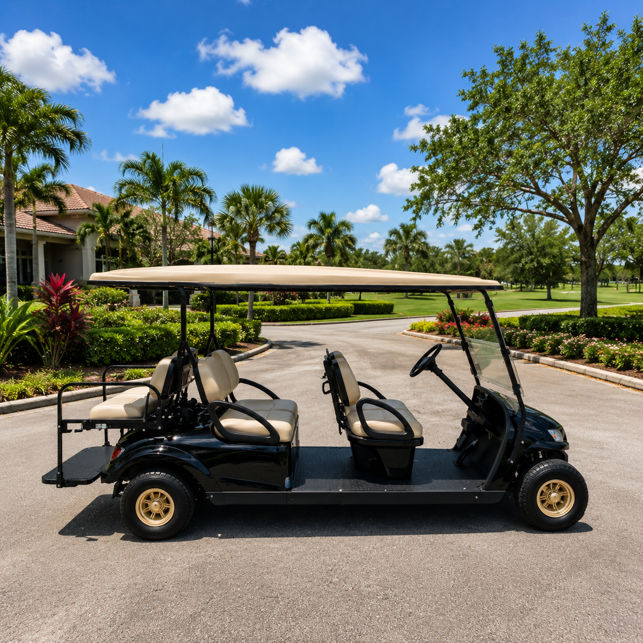 EZGO Limo Golf Cart 6 Passenger Black