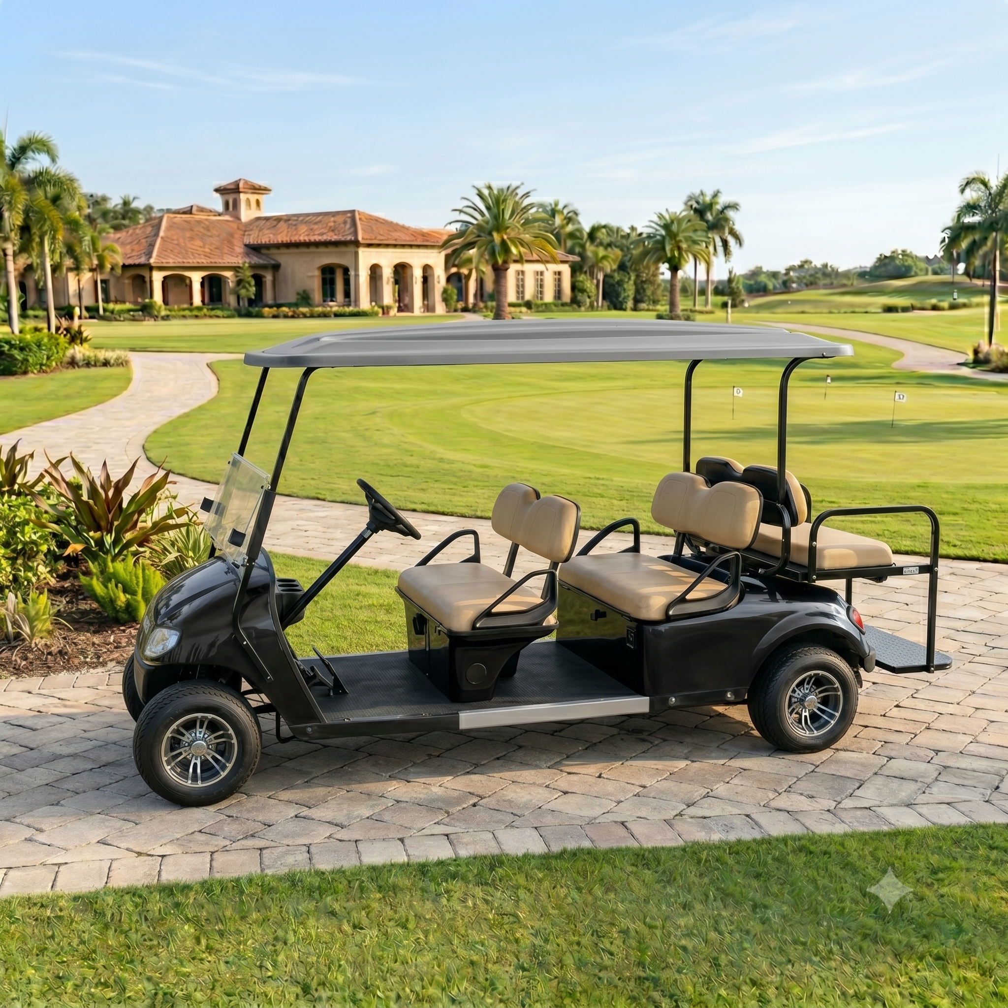 Club Car Onward Limo Golf Cart 6 Passenger Black