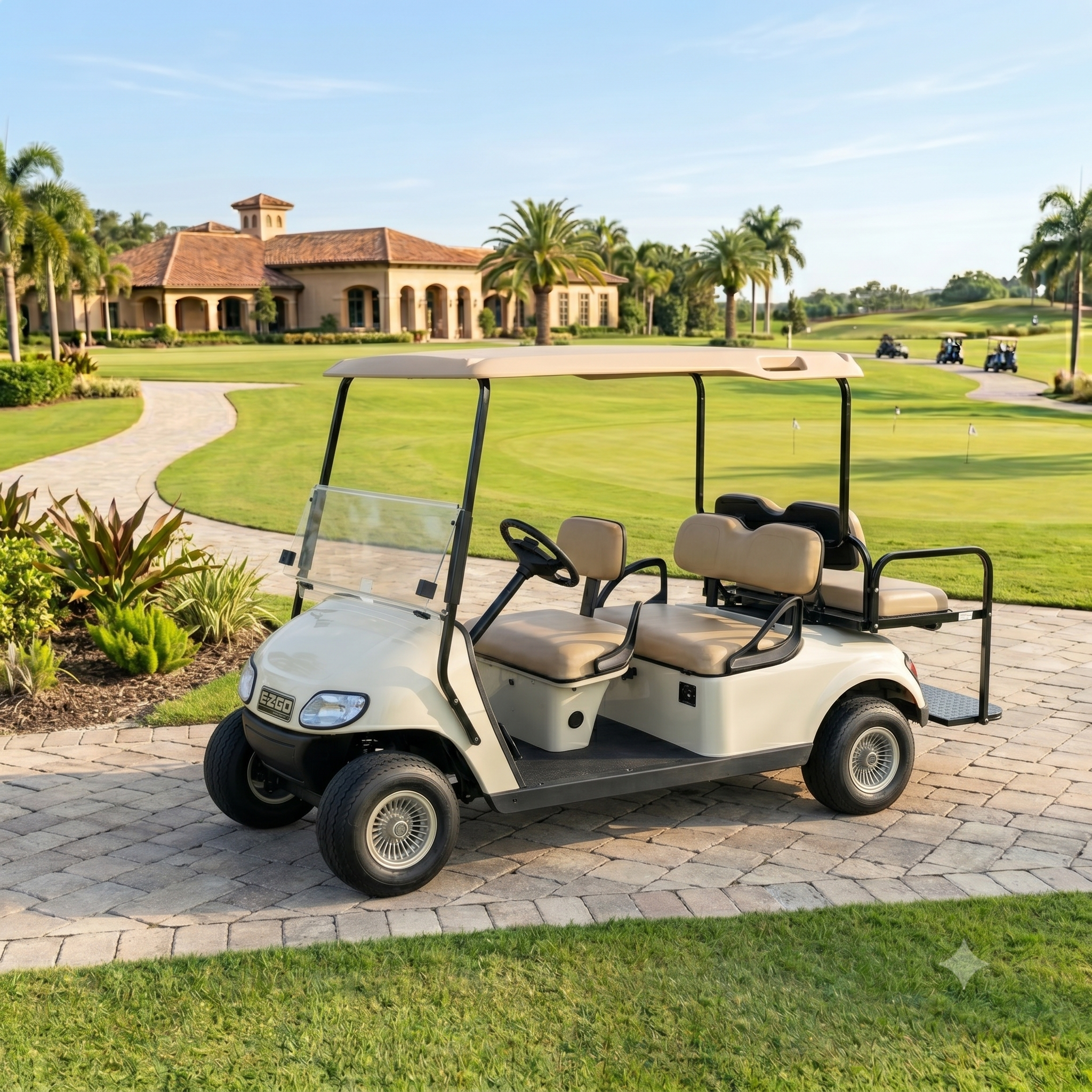 EZGO Limo Golf Cart 6 Passenger Off White