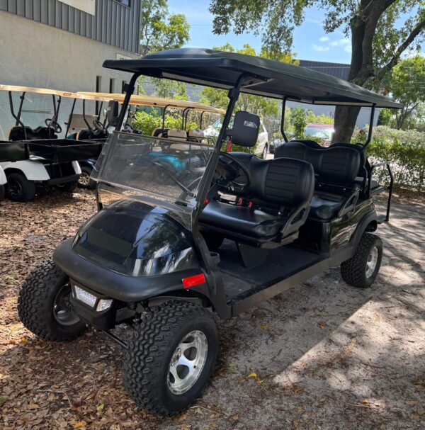 Black Street-Legal Limo Golf Car 6 Passenger Gas or Electric Model