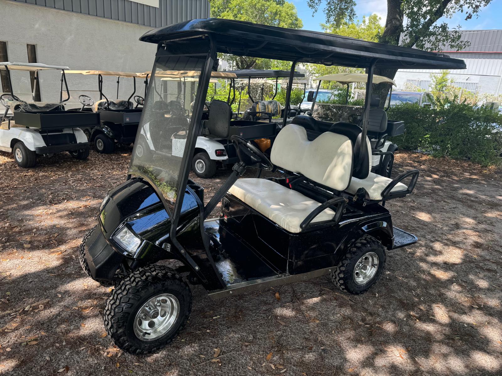 Black Lithium Street-Legal Golf Car 4 Passenger Electric Rental Model