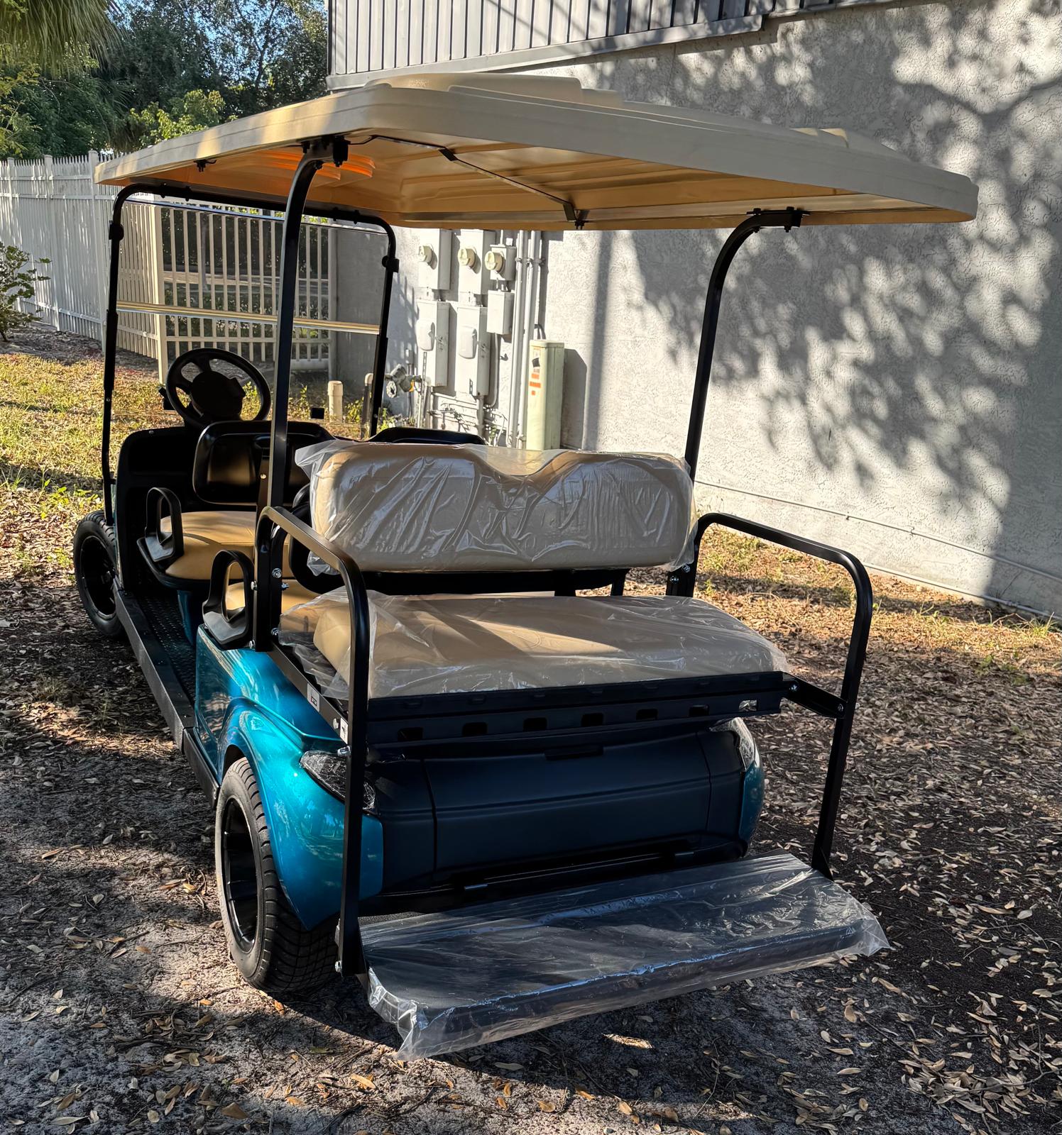 Teal Street-Legal Limo Golf Car | 6-Passenger Electric Rental in Florida - Image 4
