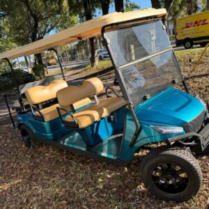 Teal Street-Legal Limo Golf Car – Comfort, Style, and Eco Power for Rent