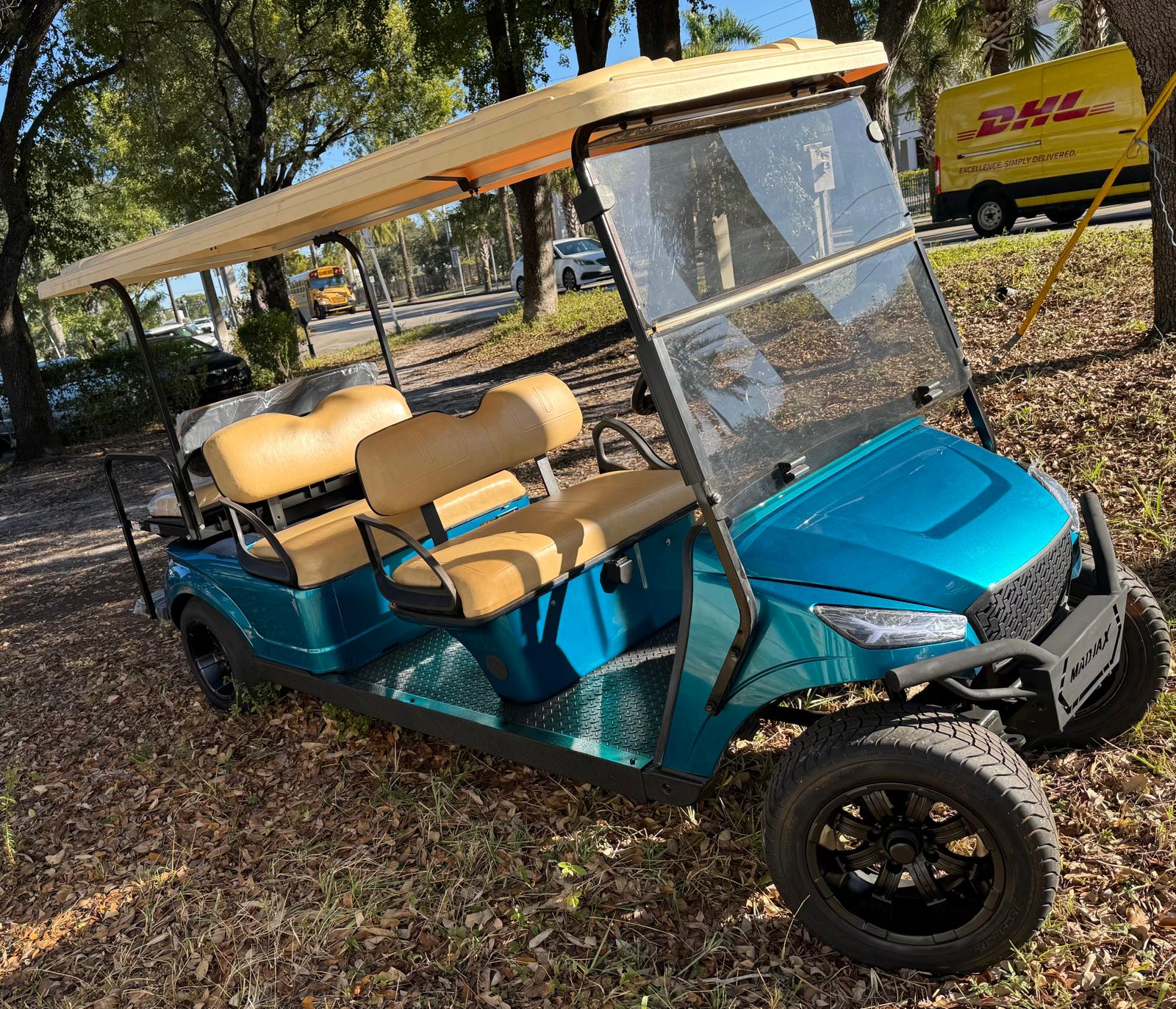 Teal Street-Legal Limo Golf Car – Comfort, Style, and Eco Power for Rent
