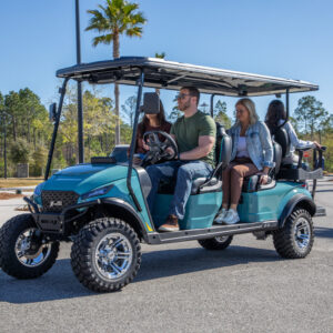Madjax X6 Lifted Golf Cart for Sale – 6 Passenger Electric Teal