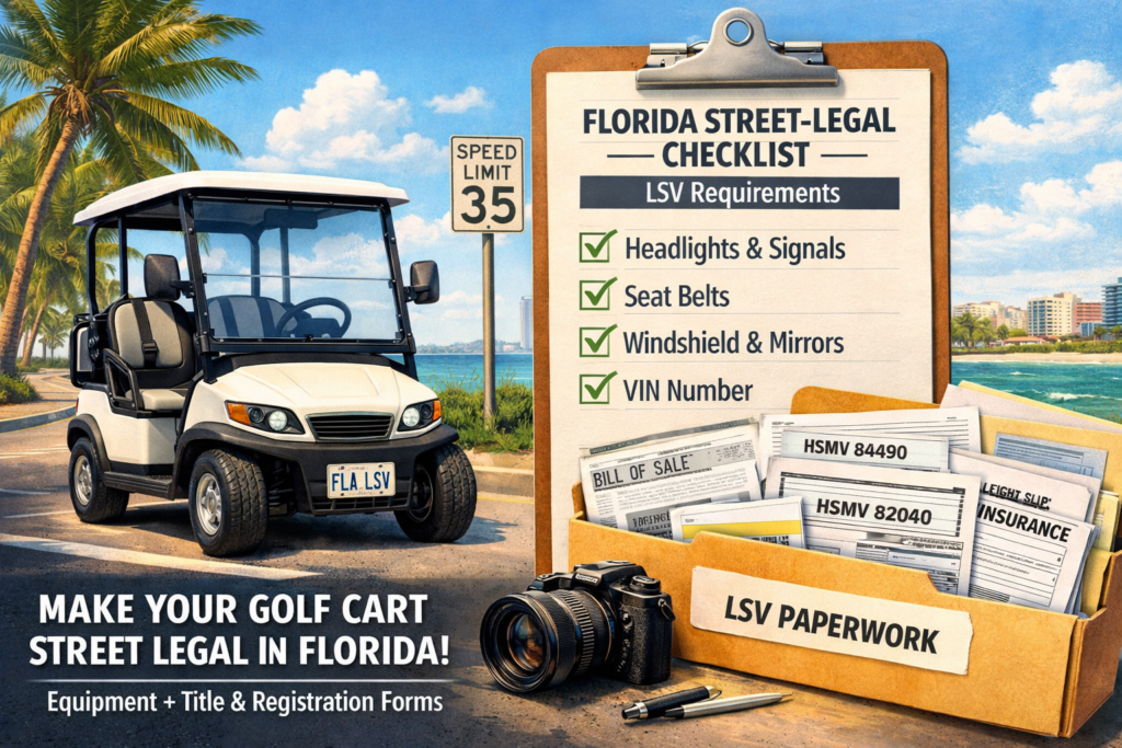 make a golf cart street legal in Florida