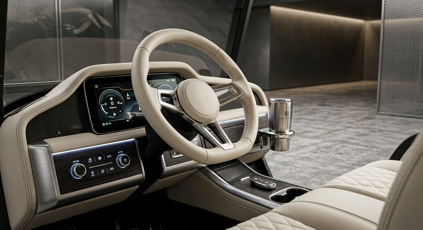 7 Exclusive Luxury Golf Cart Upgrades fo: Close-up of a high-performance lithium battery conversion in a luxury golf cart, showcasing advanced technology and sleek design.