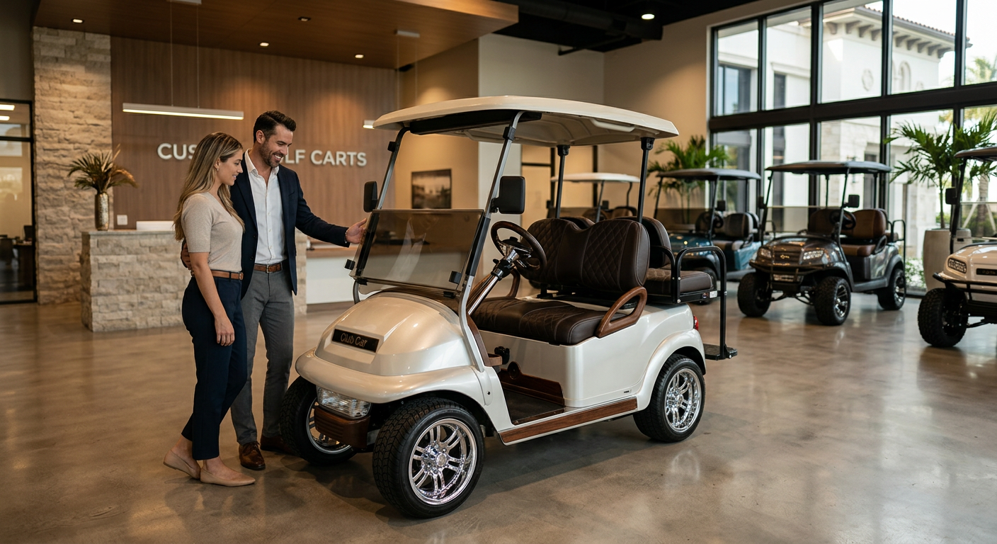 Custom Golf Carts South Florida cruising on a sunny day