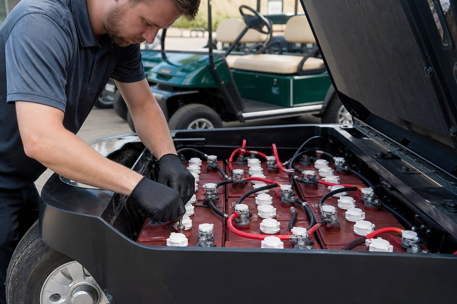 Golf Cart Troubleshooting: 7 Essential Fixes for Common... 4 Person confidently performing golf cart troubleshooting