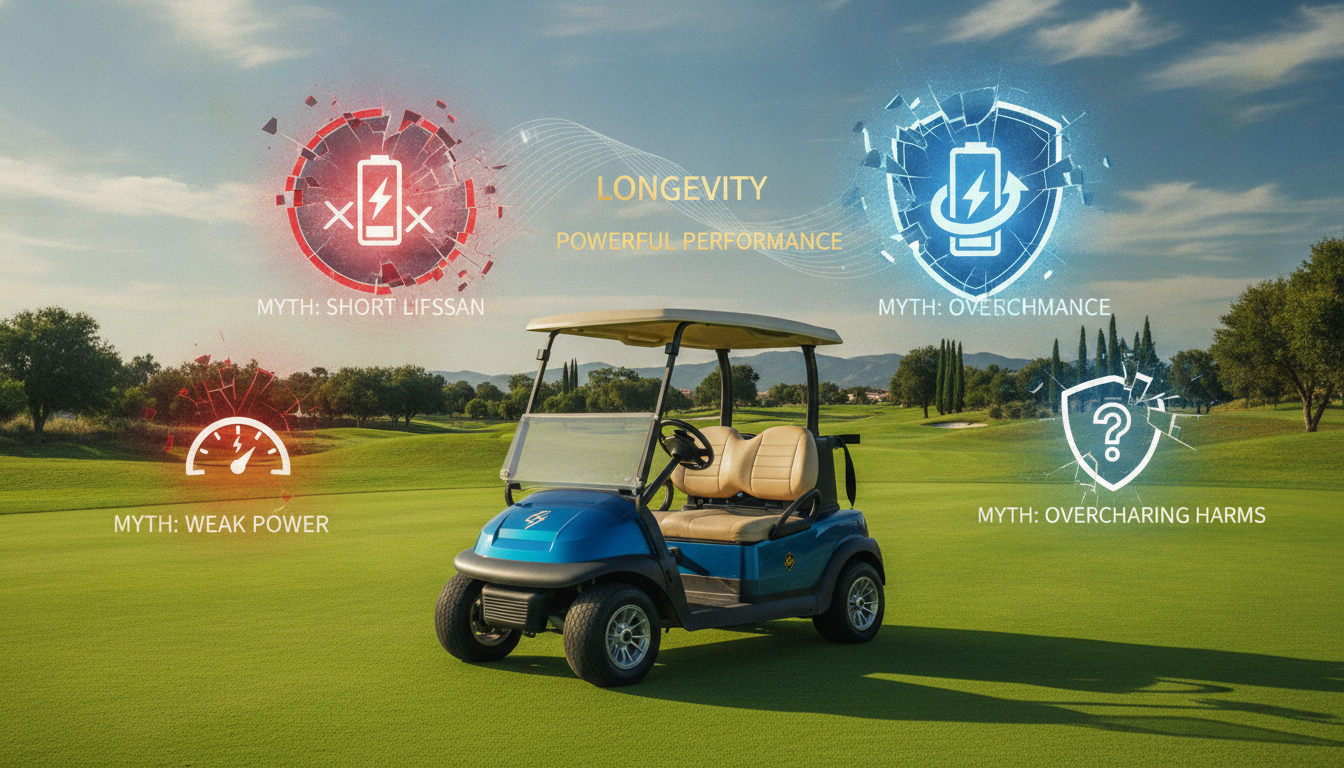 Golf Cart Battery Care: 9 Powerful Myths Debunked for... 4 A technician performing golf cart battery care, testing individual battery voltage.