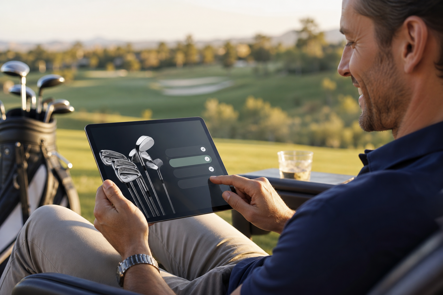 Person reviewing financing documents for Flexible Golf Financing
