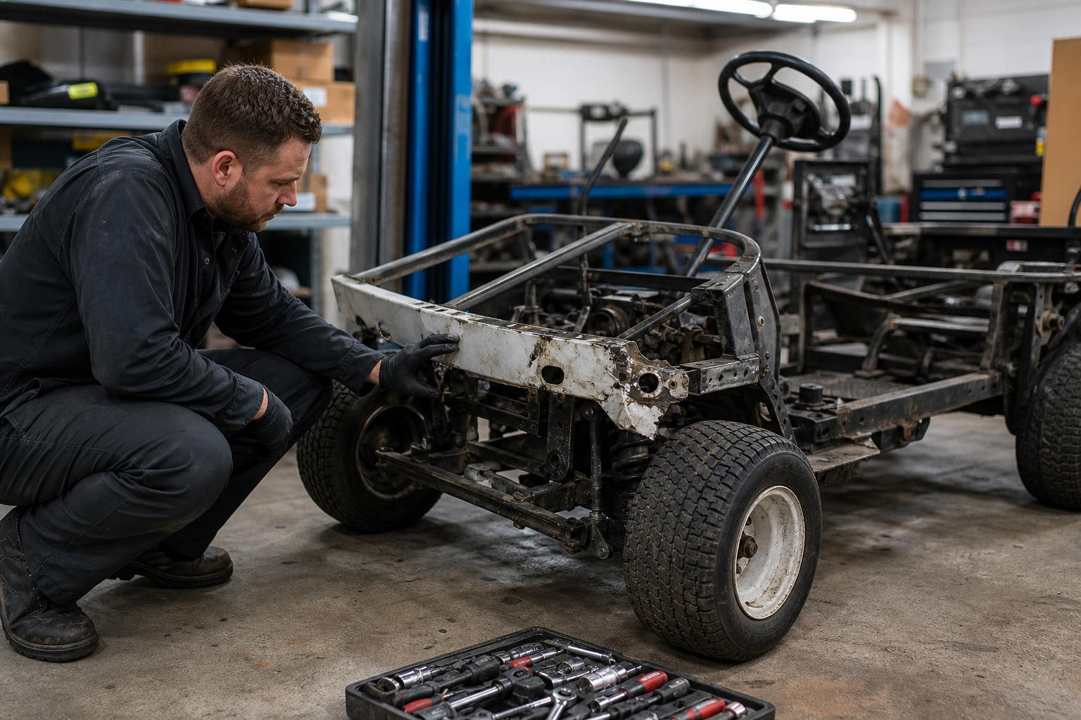 Golf Cart Frame Repair: 4 Crucial Signs for Ultimate Safety 3 Golf Cart Frame Repair inspection for damage