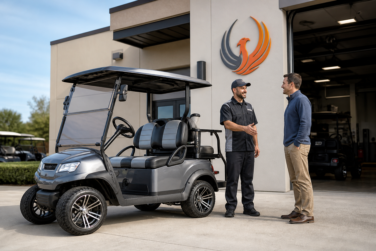 Golf Cart Engine Rebuild: 5 Critical Signs Your Engine Needs 4 Phoenix Golf Car technician inspecting a golf cart engine for a Golf Cart Engine Rebuild