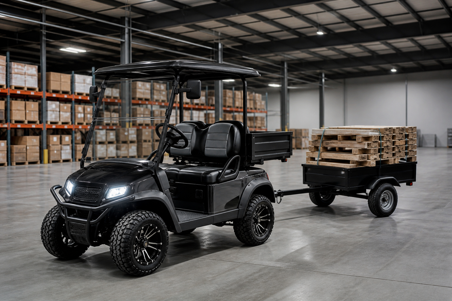 Phoenix Golf Car offers powerful Golf Cart Industrial Uses including towing and heavy-duty transport.