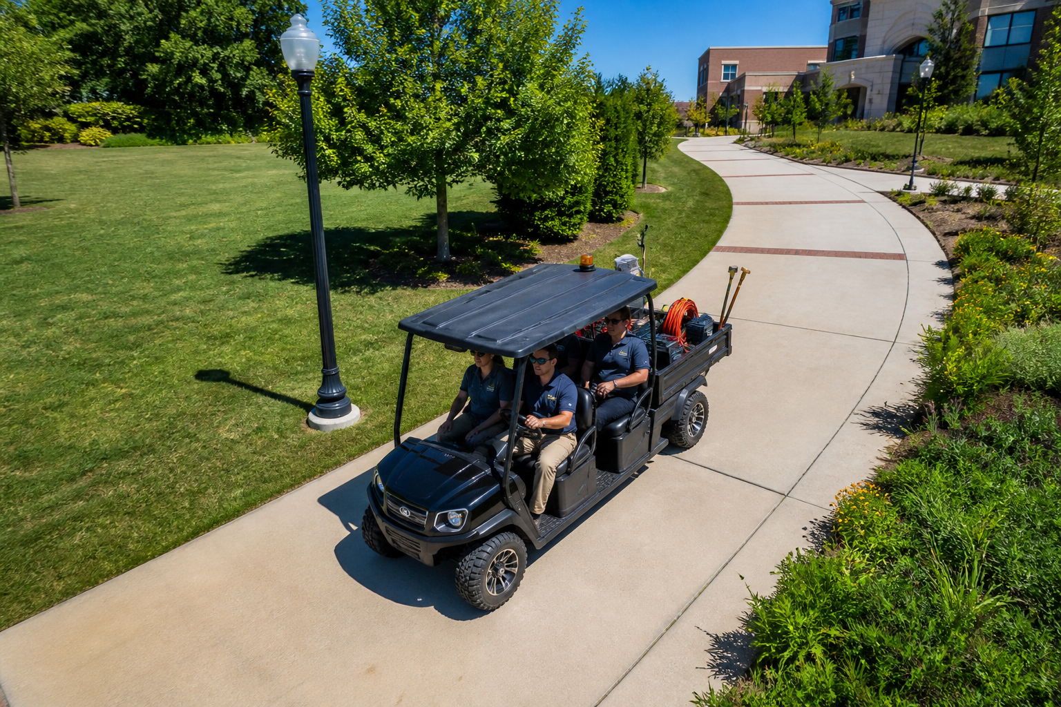Multi-Passenger Golf Cart: 10 Brilliant Uses for Groups 4 multi-passenger golf cart driving through a scenic park